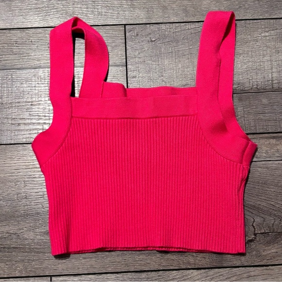 Hot Pink Knit Tanks top/ Crop top - Picture 3 of 5